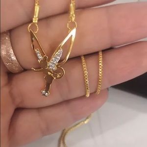 GOLD DISNEY PRINCESS TINKER BELL FAIRY NECKLACE